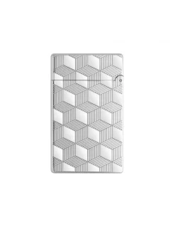 Accendino Initial Guillochè Cube Argento