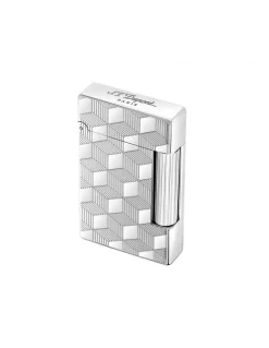 Accendino Initial Guillochè Cube Argento