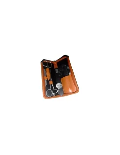 Alpen - Set da barba e baffi in pelle colore cuoio - Coltelleria Lorenzi Milano