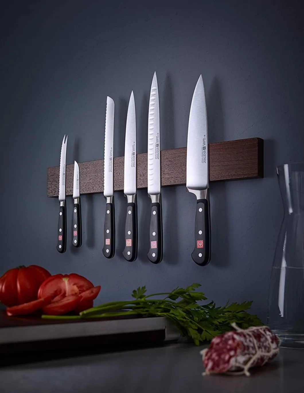 Barra Magnetica Coltelli da Cucina Legno di Noce