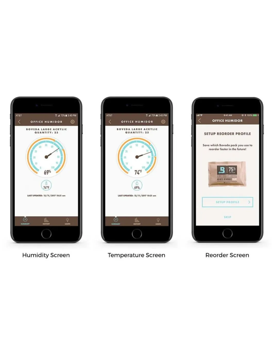 Boveda Smart Sensor Butler Termometro e Igrometro Bluetooth per Sigari e Humidor