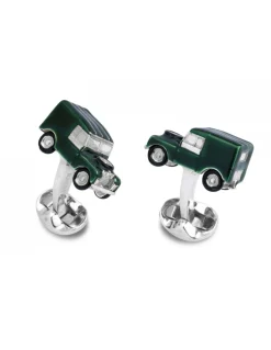 Deakin & Francis  - Gemelli Jeep 4 x4 Verde Argento - Coltelleria Lorenzi Milano