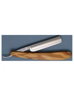 Dovo - Rasoio a mano libera Inox 5/8 Legno di Olivo  415875 - Coltelleria Lorenzi Milano