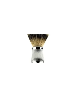 Edwin jagger - Pennello da barba con manico in acciaio modello Chatsworth Barley - Coltelleria Lorenzi Milano
