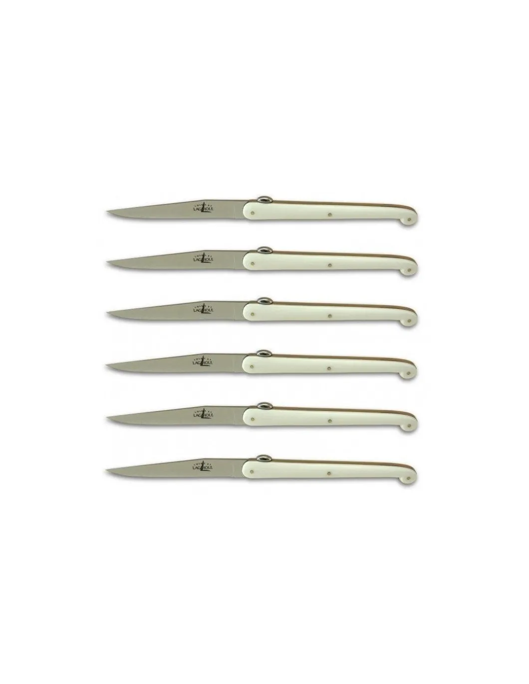 Forge de Laguiole - Set Coltelli da Bistecca manico Bianco Olivier Gagnere - Coltelleria Lorenzi Milano