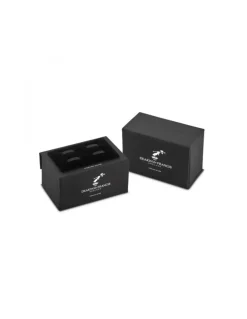 Gemelli da Polso Pallone Rugby in Argento con Smalto Marrone