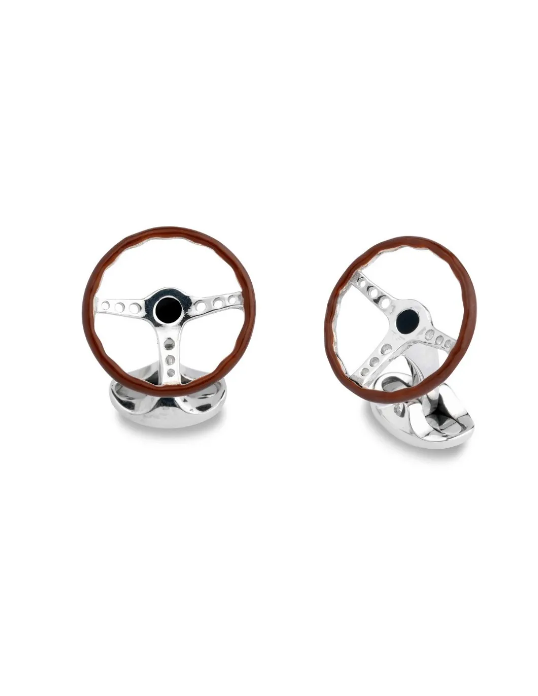 Gemelli da Polso Volante Auto Vintage Argento