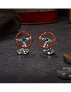 Gemelli da Polso Volante Auto Vintage Argento