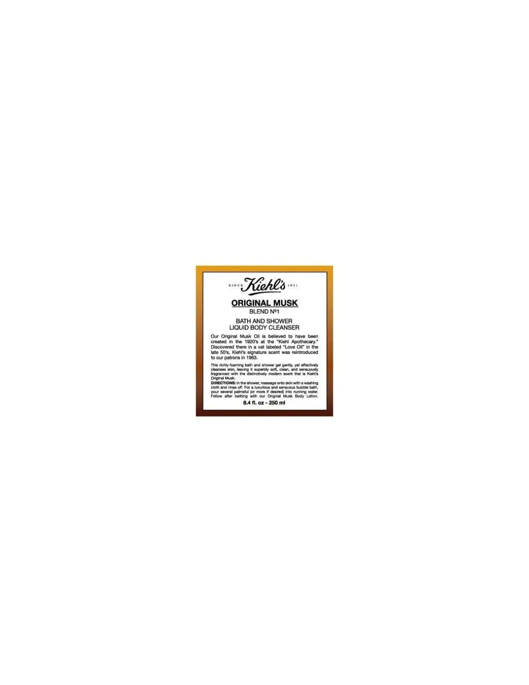 Kiehl's - Original Musk Bath and Shower Liquid Body Cleanser 250ml - Coltelleria Lorenzi Milano
