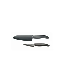 Kyocera - Gift Set Lame in Ceramica Nera manico Abs Nero FK 2PC-BK - Coltelleria Lorenzi Milano