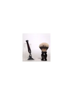 Lorenzi - Set pennello da barba e rasoio in ebano - Coltelleria Lorenzi Milano