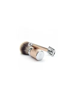 Mühle - Rasoio Tradizionale Rose Gold  R89 e Pennello da Barba con Supporto - Coltelleria Lorenzi Milano