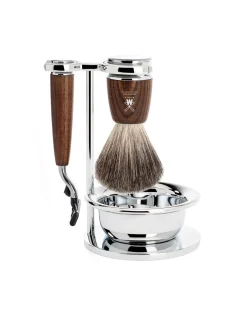 Mühle - Set da Barba Manico in Legno e Rasoio Mach3 - Coltelleria Lorenzi Milano