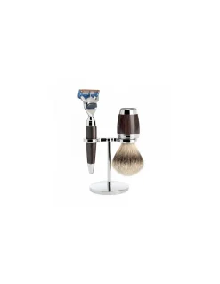 Mühle - Set da Barba Rasoio Fusion e Pennello in Legno di Grenadilla - Coltelleria Lorenzi Milano