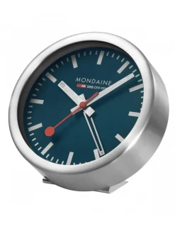 Mondaine Desk Clock Blu - Orologio da tavolo con sveglia