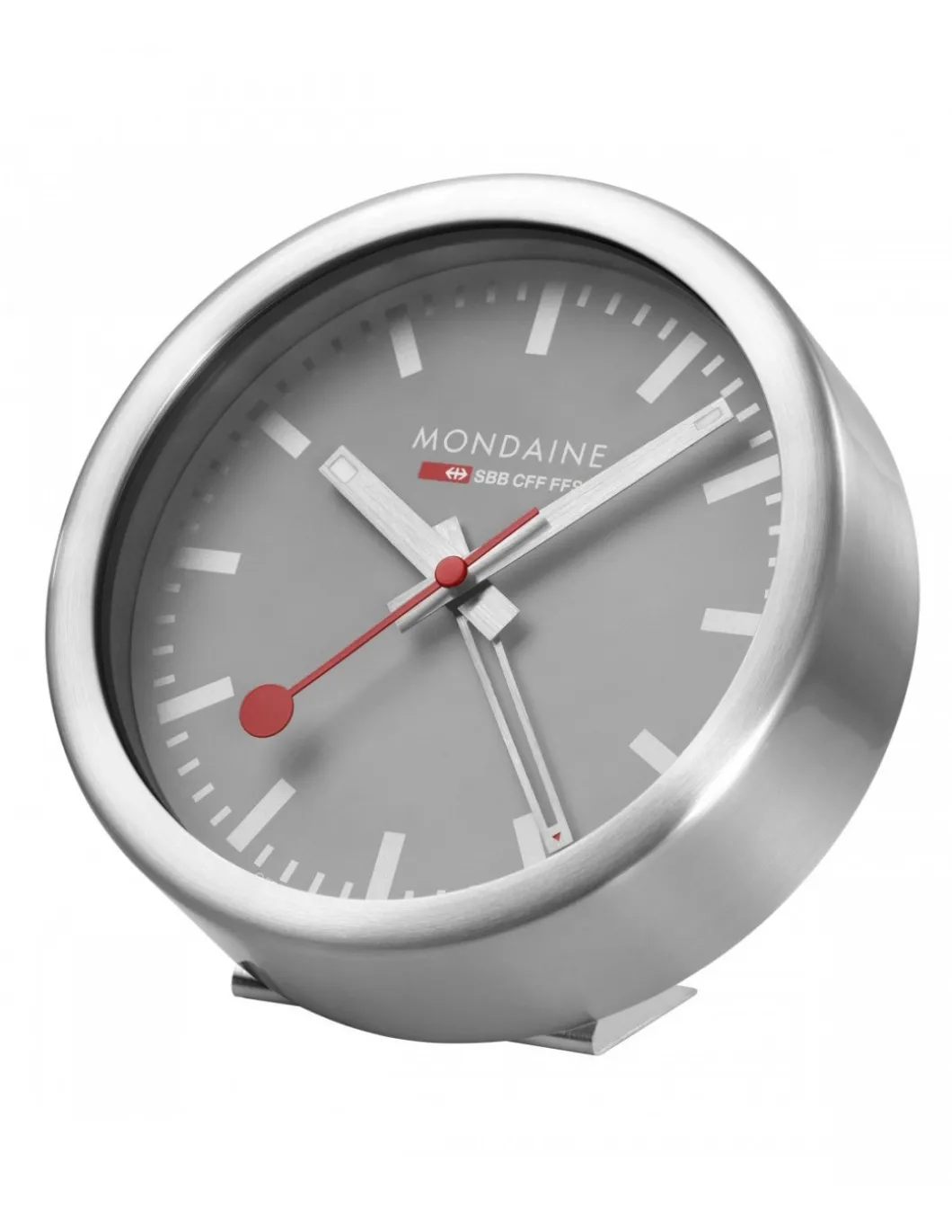 Mondaine Desk Clock Grigio - Orologio da tavolo con sveglia