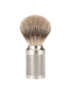 Pennello da Barba in Tasso Manico Argento Rocca