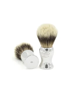 Pennello da Barba Tasso Silvertip con manico in Argento 925