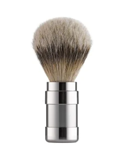 PILS - Pennello da Barba Tasso Mnaico Acciaio Inox Satinato Lucido - Coltelleria Lorenzi Milano