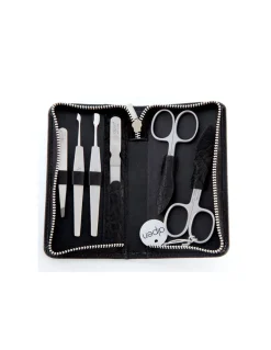 Set da Manicure Astuccio Nero in Pelle 6 pz