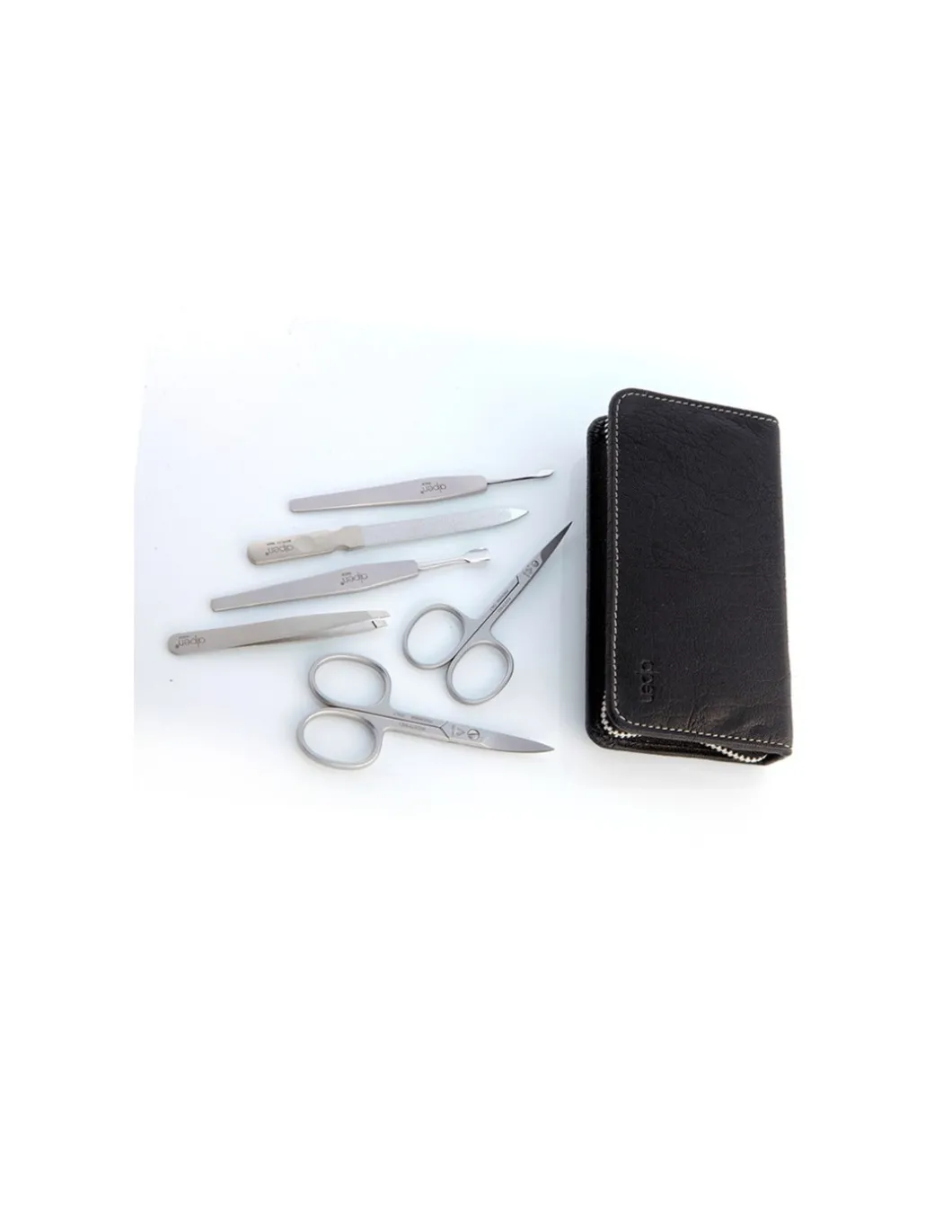 Set da Manicure Astuccio Nero in Pelle 6 pz