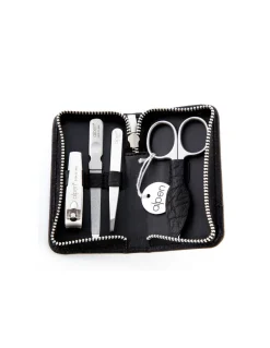 Set Manicure 4 pz Nero in Pelle