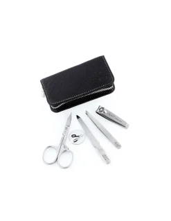 Set Manicure 4 pz Nero in Pelle