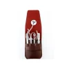 Set Manicure in Pelle Collection Inox Bordeaux