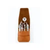 Set Manicure in Pelle Collection Inox Tabacco