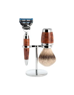 Set Rasoio Fusion Proglide e Pennello in Tasso Legno di Radica Stylo