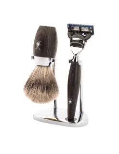 Set Rasoio Fusion Proglide e Pennello in Tasso Legno di Bog Oak Kosmo Muhle