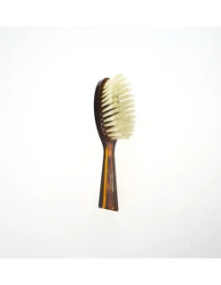 Spazzola Per Capelli Piccola Ovale Tartarugata Setole Bianche