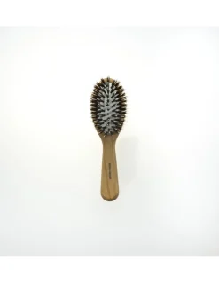 Spazzola per Capelli Pneumatica Ovale Ciuffo Nylon e Setole Manico Legno
