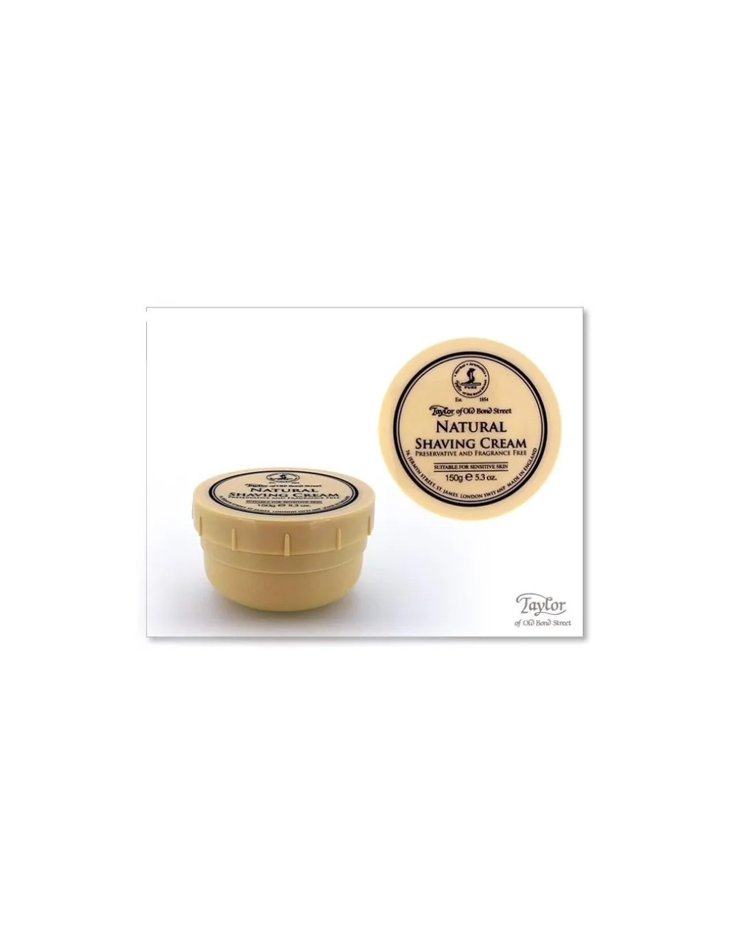 Taylor of Old Bond Street - Natural Shaving Cream Bowl 150g - Coltelleria Lorenzi Milano