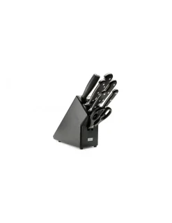 Wüsthof - Ceppo di 7 Coltelli da Cucina in Frassino Nero - Coltelleria Lorenzi Milano